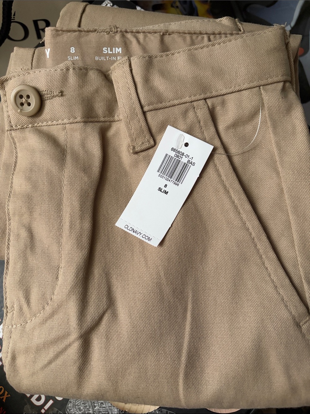 Old Navy Slim Boys Uniform Pants in Beige (Tan)